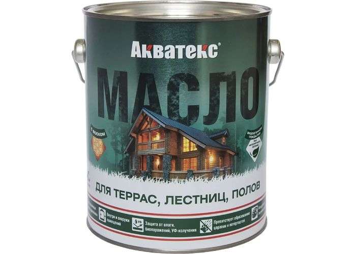 картинка Масло для террас, лестниц, полов АКВАТЕКС матовое, орех, 2,5 л от магазина АСЯ