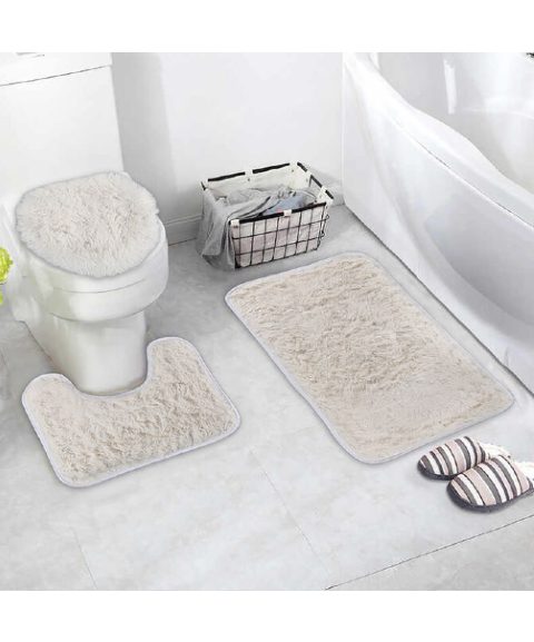 картинка Набор ковриков для ванны и туалета «Плюшевый», 3 шт от магазина АСЯ