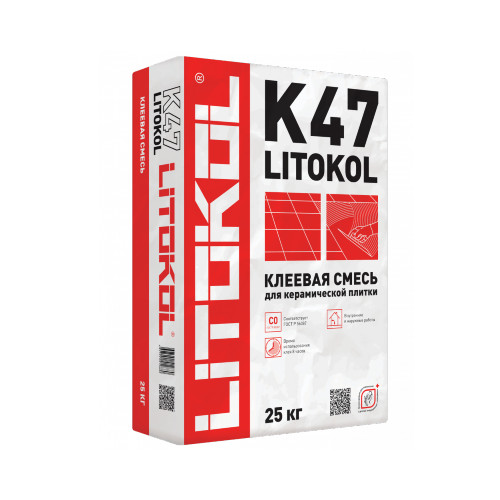 картинка Клей для плитки для внутренних работ LITOKOL K47 (класс С0) 25 кг от магазина АСЯ