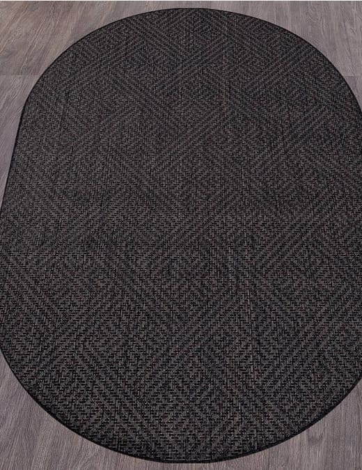картинка Ковер-циновка 1,6х2,3м VEGAS S115 BLACK Овал от магазина АСЯ