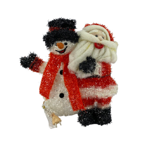 картинка АКЦИЯ! Дед Мороз со снеговиком 41см светящийся, К12В-232/8 от магазина АСЯ