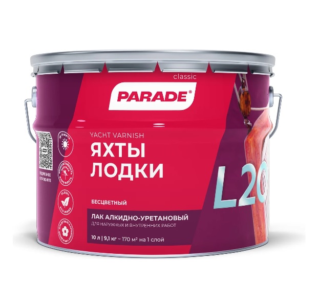картинка Лак PARADE CLASSIC L20 Яхты & Лодки 10 л матовый от магазина АСЯ