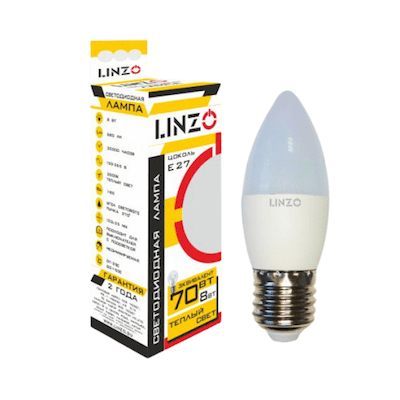 картинка Лампа светодиодная LINZO LED B35 8W E27 4000K от магазина АСЯ