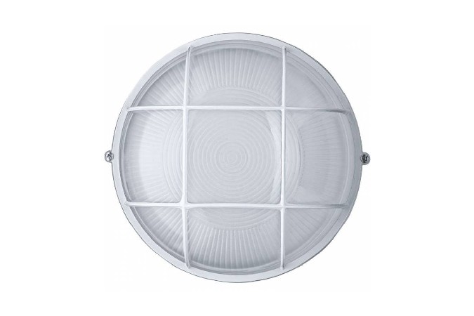 картинка Светильник Navigator NBL-R2-100-E27/WH НПБ 1102 белый круг с решеткой 100Вт IP54 от магазина АСЯ