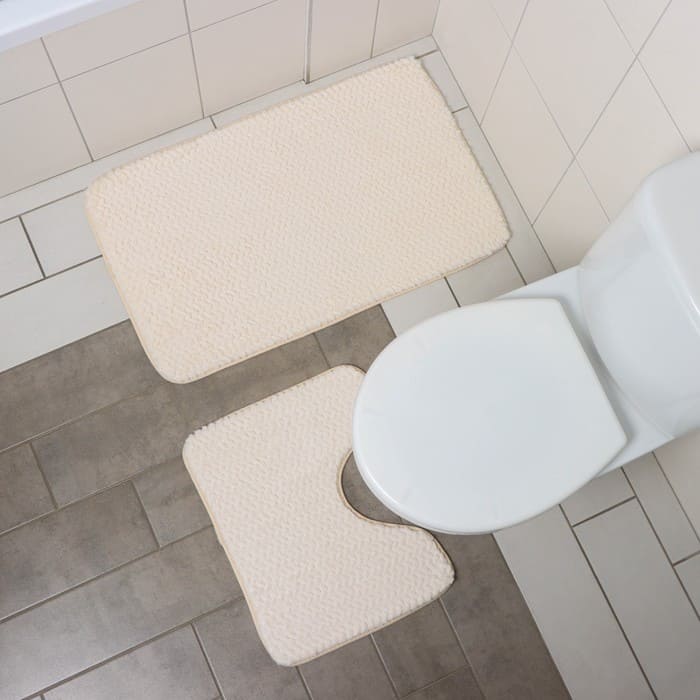 картинка Набор ковриков 2 шт для ванны и туалета SAVANNA "Луи", 50х80, 40х50 см цвет светло-бежевый от магазина АСЯ