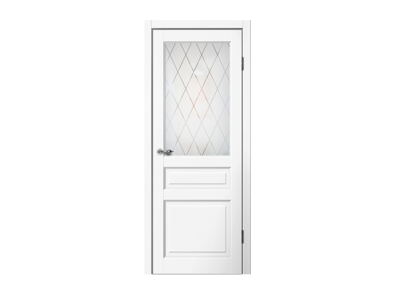 картинка Дверь межкомнатная 700х2000 "C03" эмалит белый Английская решетка от магазина АСЯ