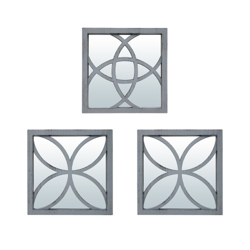 картинка Комплект декоративных зеркал "Варенна" серый 3 шт, 25*25 см, 74060 от магазина АСЯ