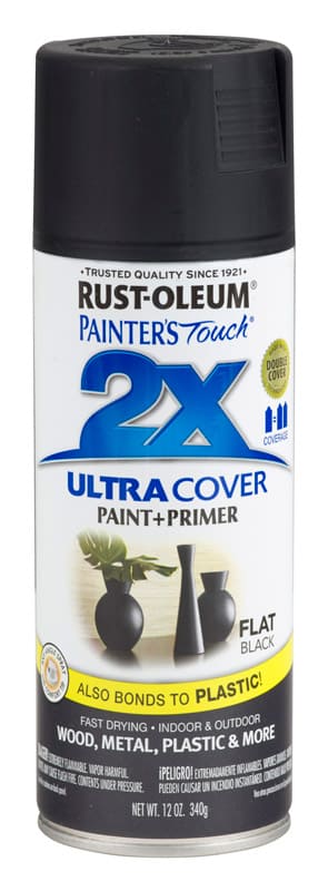 картинка Краска Painter’s Touch Ultra Cover 2X универсальная матовая, черный, 340 гр от магазина АСЯ