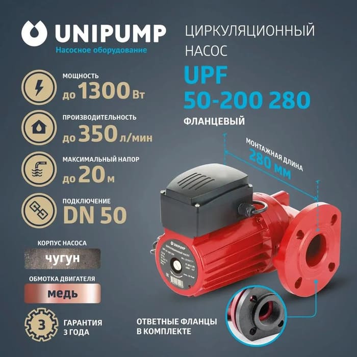 картинка Насос циркуляционный (отопление) UPF 50-200 280  от магазина АСЯ