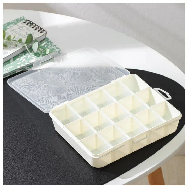 картинка Органайзер для мелочей с разделителями  19х16х4,5 см Fiori, белый, KL401510 от магазина АСЯ
