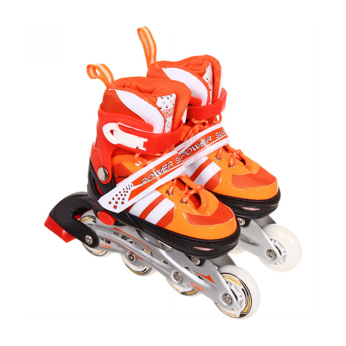 картинка Коньки роликовые раздвижные Power Superb 6033S, р-р 31-34, оранжевый от магазина АСЯ