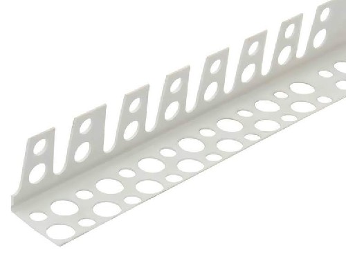 картинка Угол ПВХ штукатурный арочный перфорированный белый 21х21 мм 3 м ﻿ от магазина АСЯ
