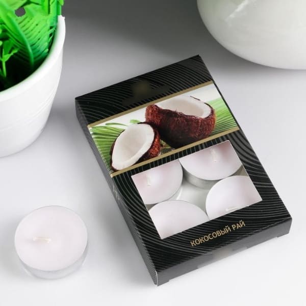 картинка Набор чайных свечей ароматизированных в подарочной коробке, 6 шт, в ассортименте от магазина АСЯ