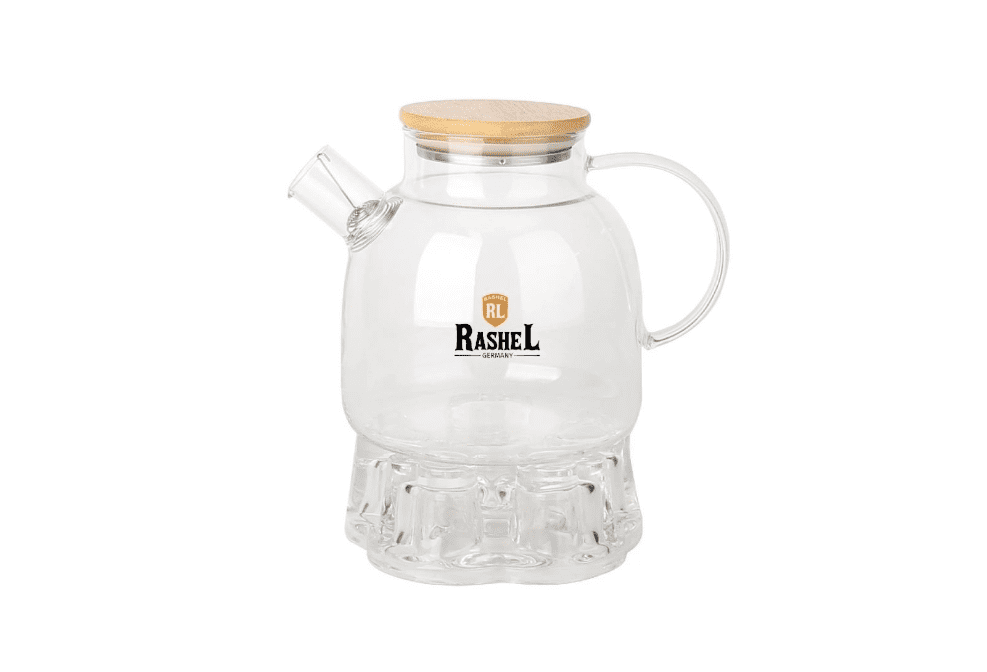картинка Чайник заварочный 1 л RASHEL с подставкой, стеклянный,  R8351 от магазина АСЯ