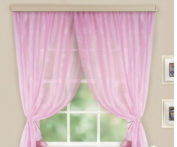 картинка Комплект штор для кухни Witerra Дуэт 500х180 см, цвет розовый от магазина АСЯ