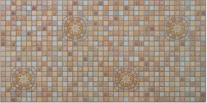 картинка Панель листовая ПВХ мозаика "Медальон коричневый" 960х485 мм от магазина АСЯ