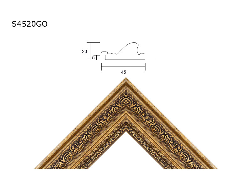 картинка Багет пластиковый S4520GO / S4520GS (калькулятор расчета багетной рамки и форма отправки заказа) от магазина АСЯ
