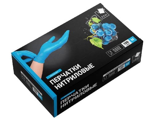 картинка Перчатки нитровиниловые Ультрасофт голубые 100шт от магазина АСЯ