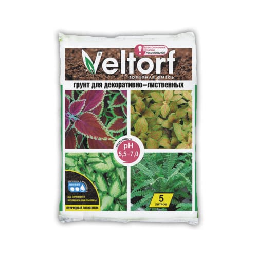 картинка Грунт 5л для декоративно-лиственных растений, Veltorf от магазина АСЯ