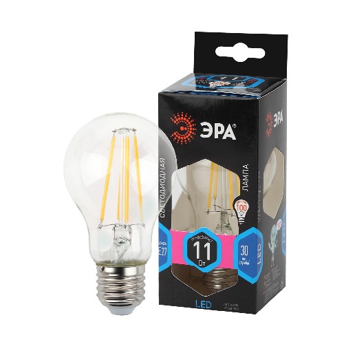 картинка Лампа светодиодная ЭРА F-LED A60-11W-840-E27 Е27 11Вт филамент груша от магазина АСЯ