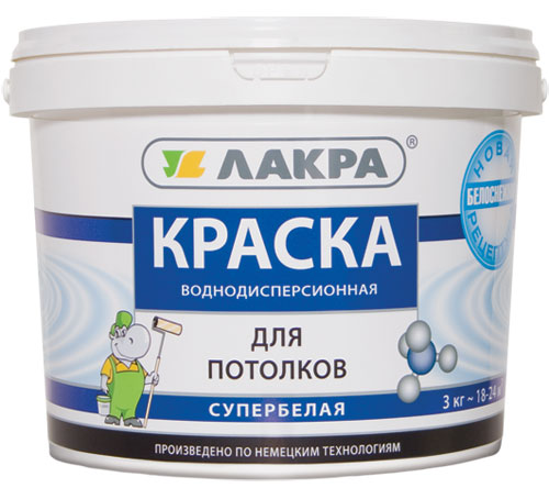 картинка Краска Лакра В/Д для потолков супербелая 3кг от магазина АСЯ