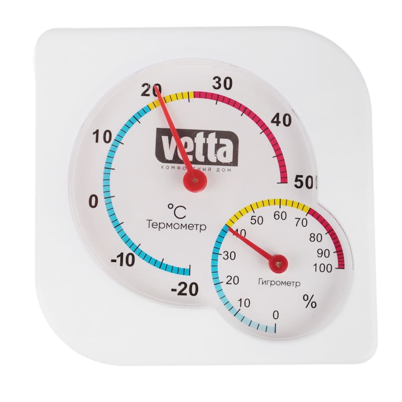 картинка Термометр мини, измерение влажности воздуха, квадратный, 7,5x7,5см, пластик, блистер от магазина АСЯ