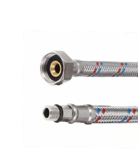 картинка Гибкая подводка для смесителя в стальной оплётке 150 см 1/2"хМ10х18/35 от магазина АСЯ