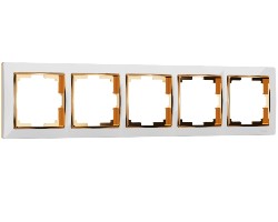 картинка Рамка Werkel на 5 постов белый/золото WL03-Frame-05 от магазина АСЯ