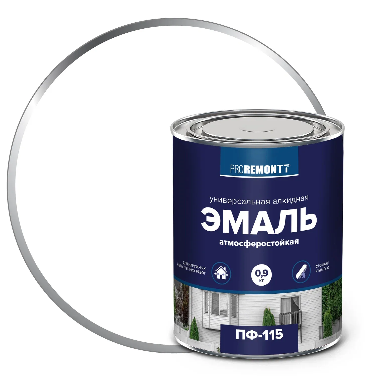 картинка Эмаль ПФ-115 ПРОРЕМОНТ 0,9кг белый глянец																														 от магазина АСЯ