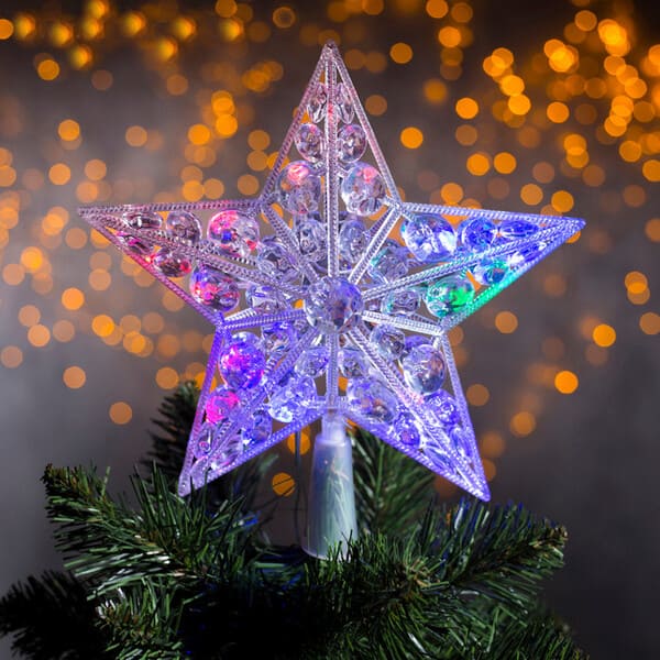 картинка Светодиодная верхушка на ёлку «Звезда белая» 22 см, 15 LED, провод 2 метра, 2314969 от магазина АСЯ