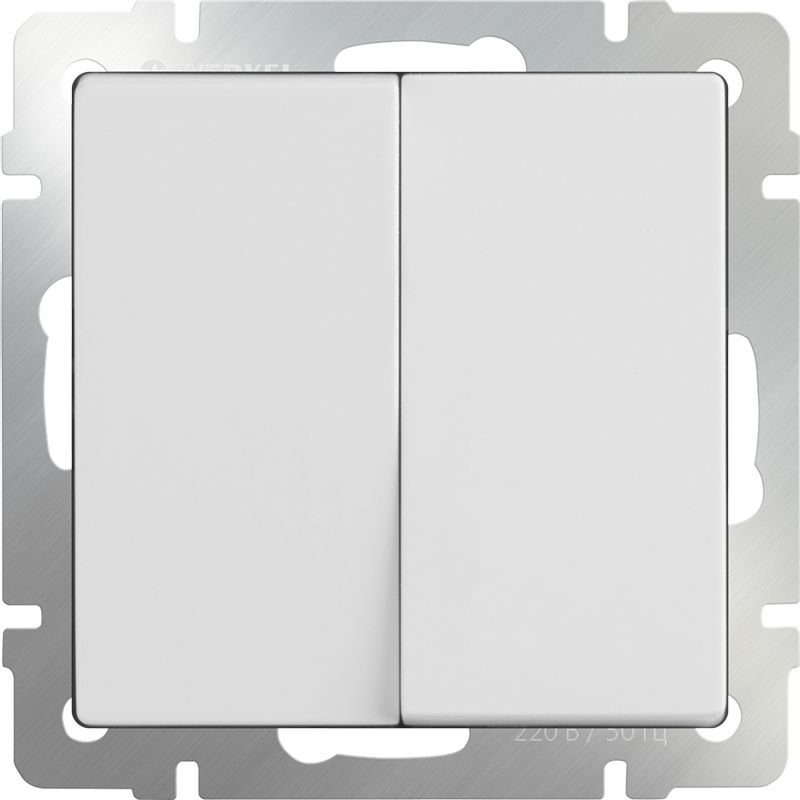 картинка Выключатель Werkel двухклавишный белый WL01-SW-2G от магазина АСЯ
