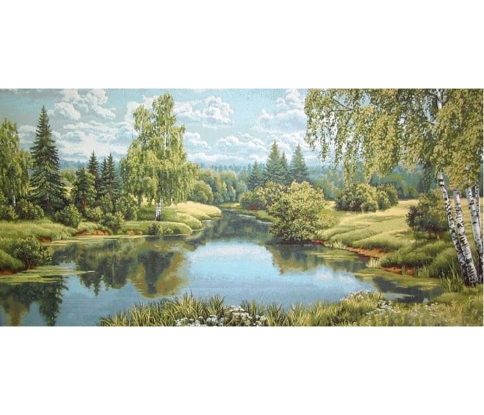 картинка Гобелен "Пейзаж с берёзами" 100х50 от магазина АСЯ