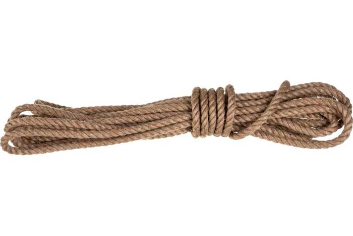картинка Веревка джутовая, 8 мм, 10 м, крученая, 94013 от магазина АСЯ