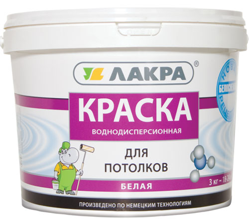 картинка Краска Лакра В/Д для потолков белая 3кг от магазина АСЯ