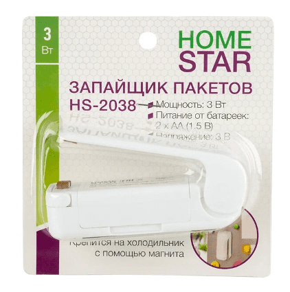 картинка Запаиватель пакетов HomeStar HS-2038 белый от магазина АСЯ