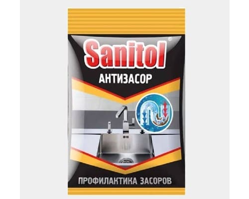 картинка Антизасор для чистки труб Sanitol 90 гр от магазина АСЯ
