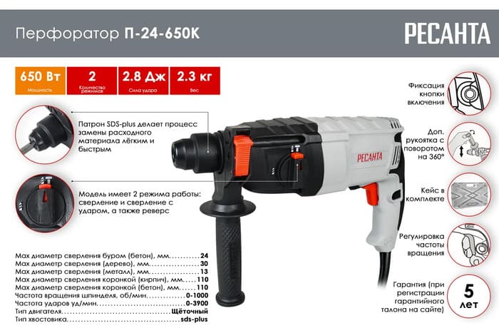 картинка Перфоратор ЗУБР П-26-800 серия МАСТЕР от магазина АСЯ