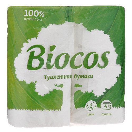 картинка Туалетная бумага BioCos, 2 слоя, 4 рулона в ассортименте от магазина АСЯ