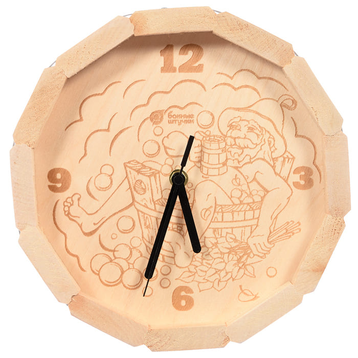 картинка Часы банные в форме бочки кварцевые, 27х8 см, в ассортименте от магазина АСЯ
