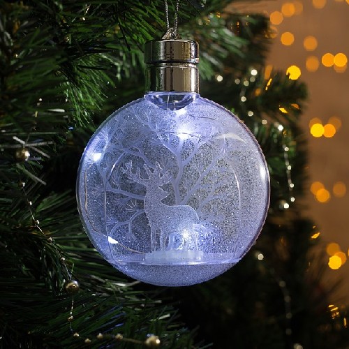 картинка Елочный шар «Снежный лес», батарейки, 1 LED, свечение тёплое белое 4357262 от магазина АСЯ