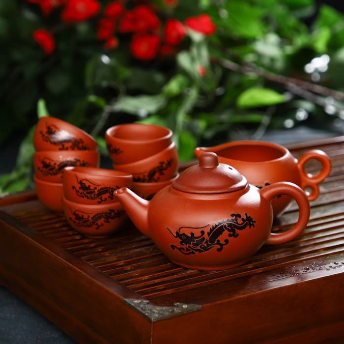 картинка Набор для чайной церемонии керамический «Дракон», 10 предметов, 8 персон от магазина АСЯ