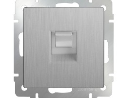 картинка Розетка Werkel Ethernet RJ-45 серебряный рифленый WL09-RJ-45, W1181009 от магазина АСЯ