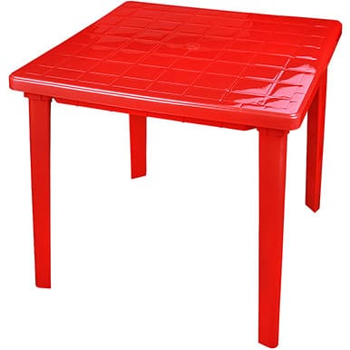 картинка Стол квадратный красный 900х900 пластиковый от магазина АСЯ