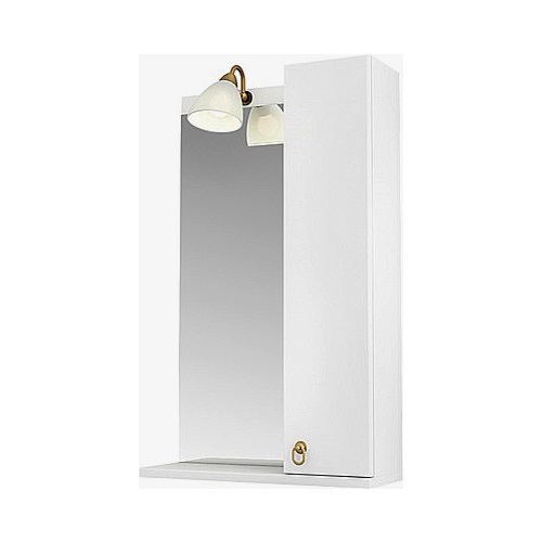 картинка Зеркало-шкаф Реймс 50 Правый белый с подсветкой (светильник) от магазина АСЯ