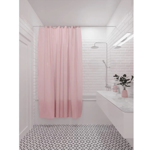 картинка Штора для ванны 180x200 см, PEVA розовый, РЕ7210А от магазина АСЯ
