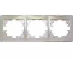 картинка Рамка Lezard Mira 3-я горизонтальная жемчужно-белый перламутр 701-3000-148 от магазина АСЯ