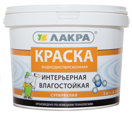 картинка Краска Лакра интерьераня влагостойкая супербелая 14 кг от магазина АСЯ