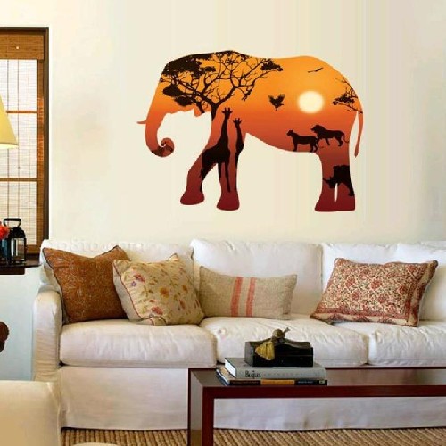 картинка Наклейка интерьерная "Слон. Африка" набор 2 листа 30х90 см 5067751 от магазина АСЯ