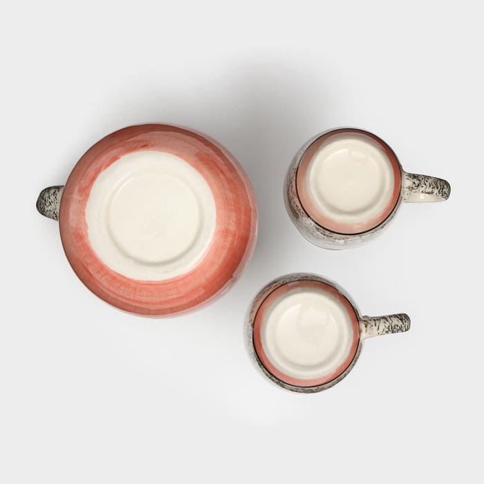 картинка Набор керамической посуды "Персия", 3 предмета: кувшин 1.5 л, кружка 350 мл, розовый, 9285192 от магазина АСЯ