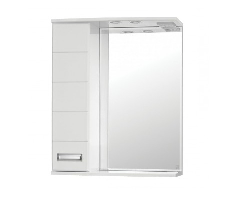 картинка Шкаф-зеркало Style Line Ирис 65 белый, с подсветкой, левый от магазина АСЯ